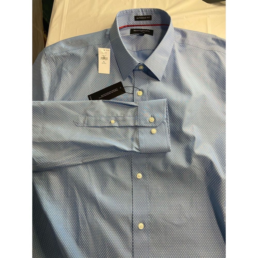 Men's Banana Republic Non- Iron Untuck Fit Dress Shirt-Size XL- 17-17.5